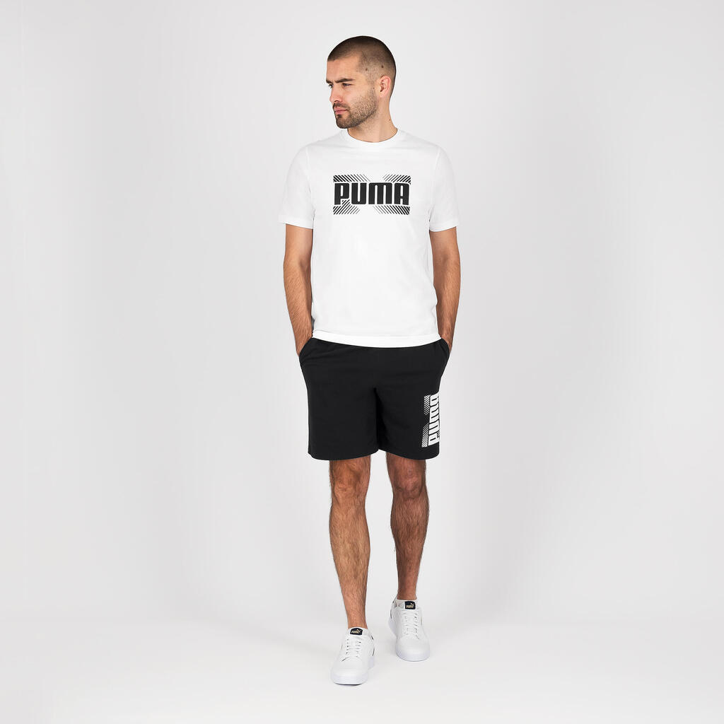 Men's Short-Sleeved Cotton Active Fitness T-Shirt - White