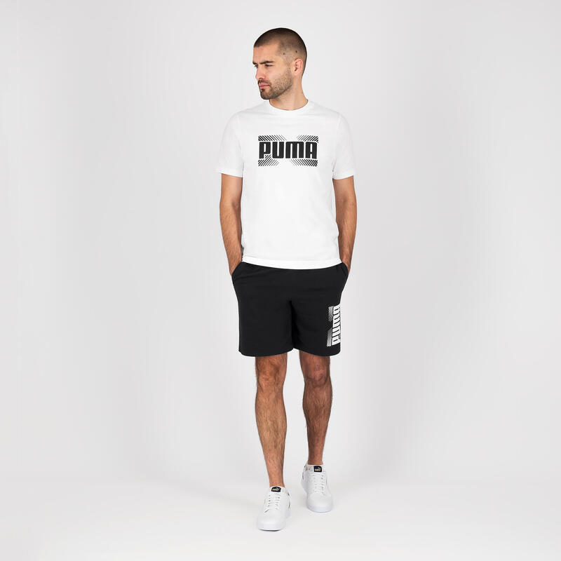 T-shirt uomo palestra Puma regular 100% cotone bianca