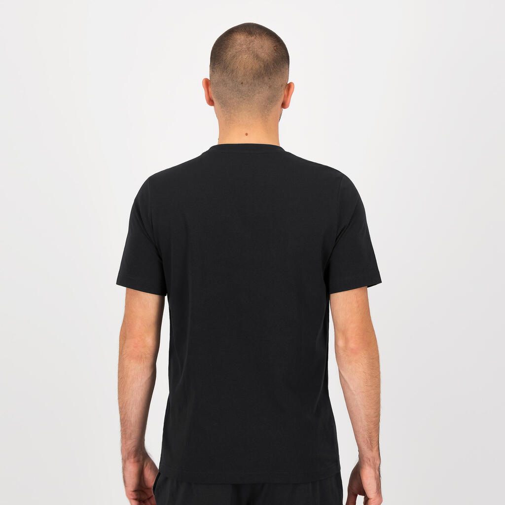 Men's Short-Sleeved Cotton Active Fitness T-Shirt - Black