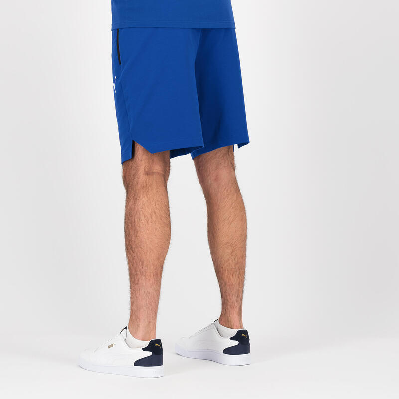 Fitness short heren katoen blauw