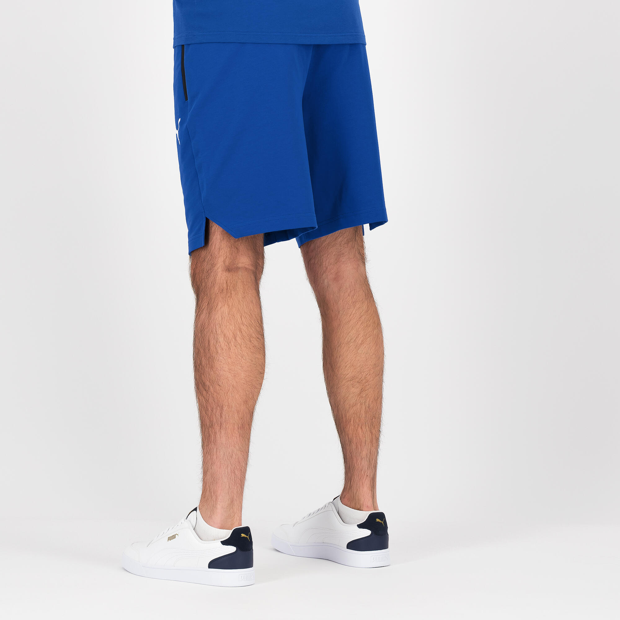 PUMA Pantaloncini fitness da uomo in cotone blu