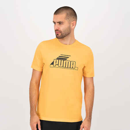 Majica kratkih rukava za fitness pamučna muška narančasta