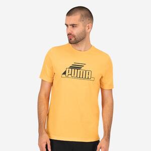 Camiseta Fitness Puma Hombre Naranja Manga Corta Algodón