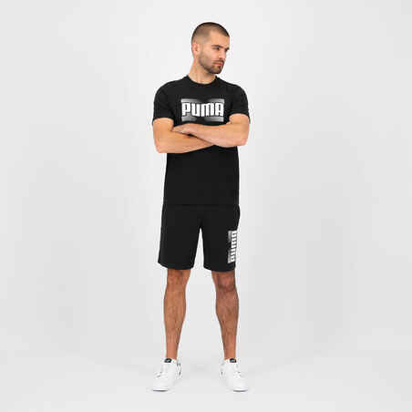 Men's Short-Sleeved Cotton Active Fitness T-Shirt - Black