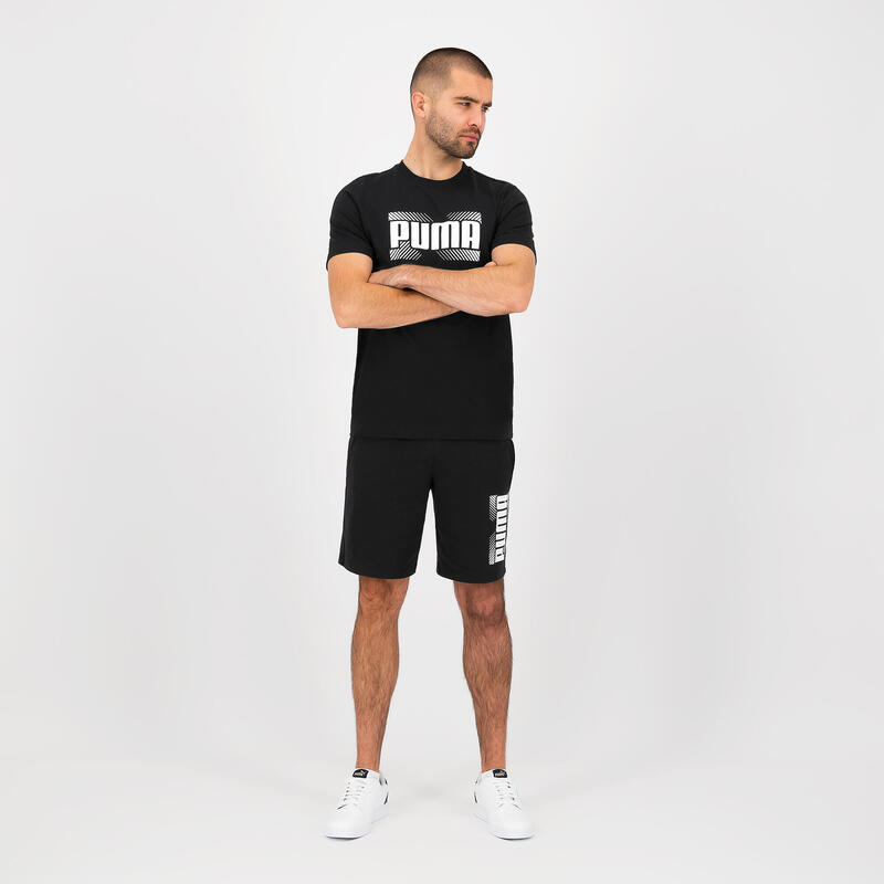 T-shirt uomo palestra Puma regular 100% cotone nera