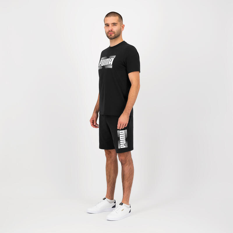 Fitness T-shirt heren katoen zwart