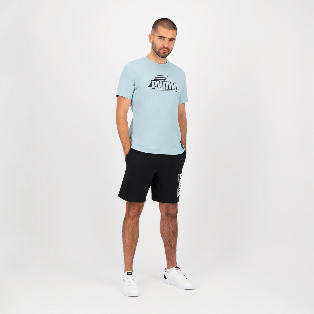 Men's Short-Sleeved Cotton Fitness T-Shirt - Blue