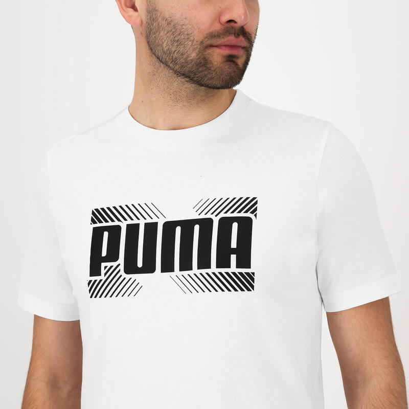 T-shirt PUMA active fitness manches courtes coton homme blanc