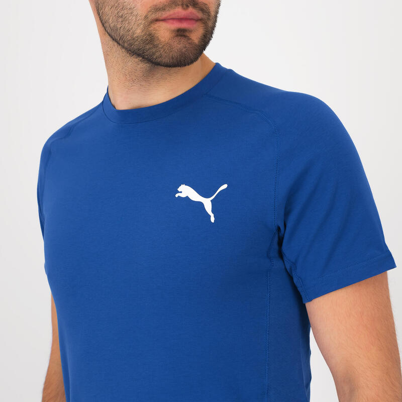 Camiseta Fitness Puma Hombre Azul Algodón Manga Corta