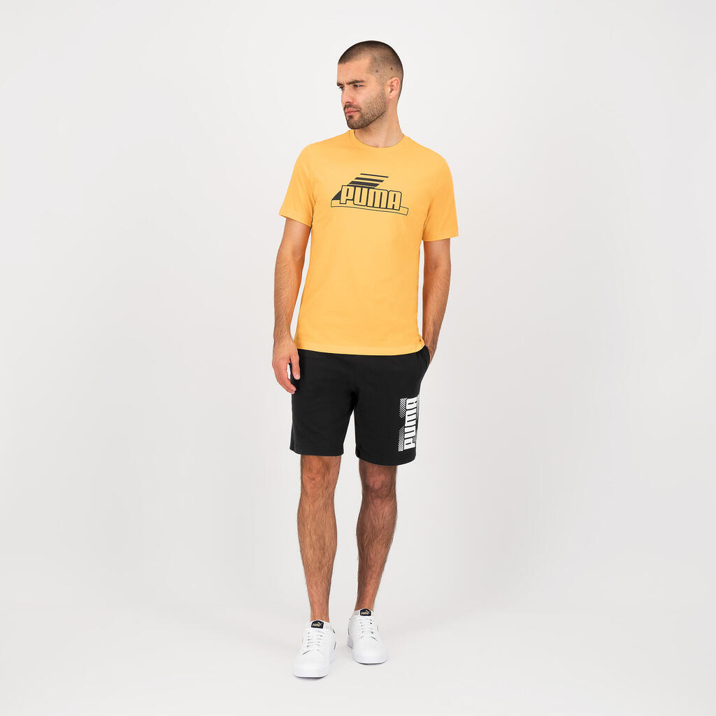 Men's Short-Sleeved Cotton Fitness T-Shirt - Orange