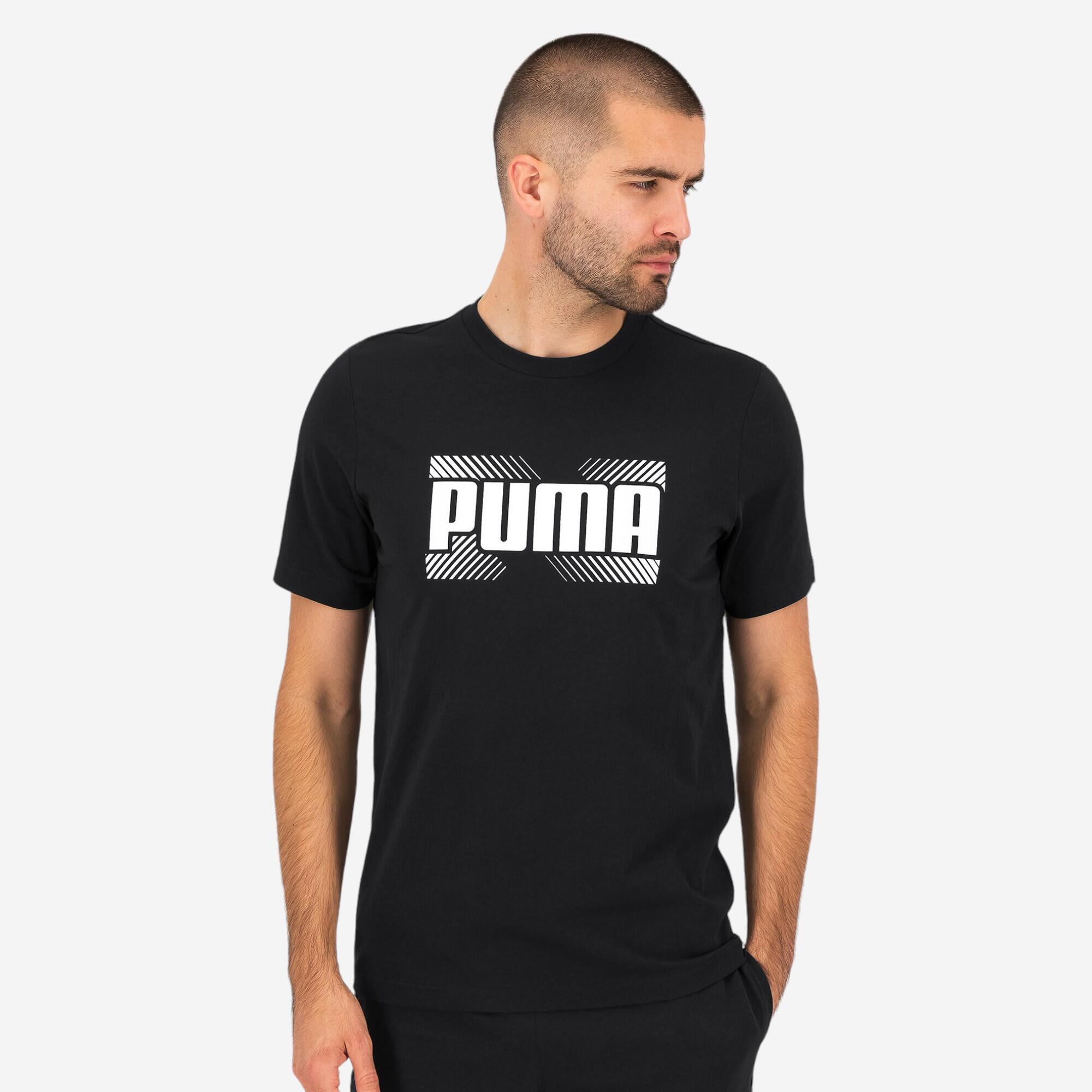 PUMA T-shirt uomo palestra Puma regular 100% cotone nera