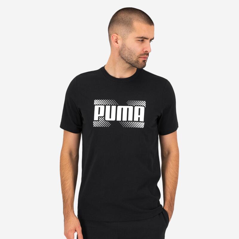 Camiseta Active Fitness Puma Hombre Negro Manga Corta Algodón