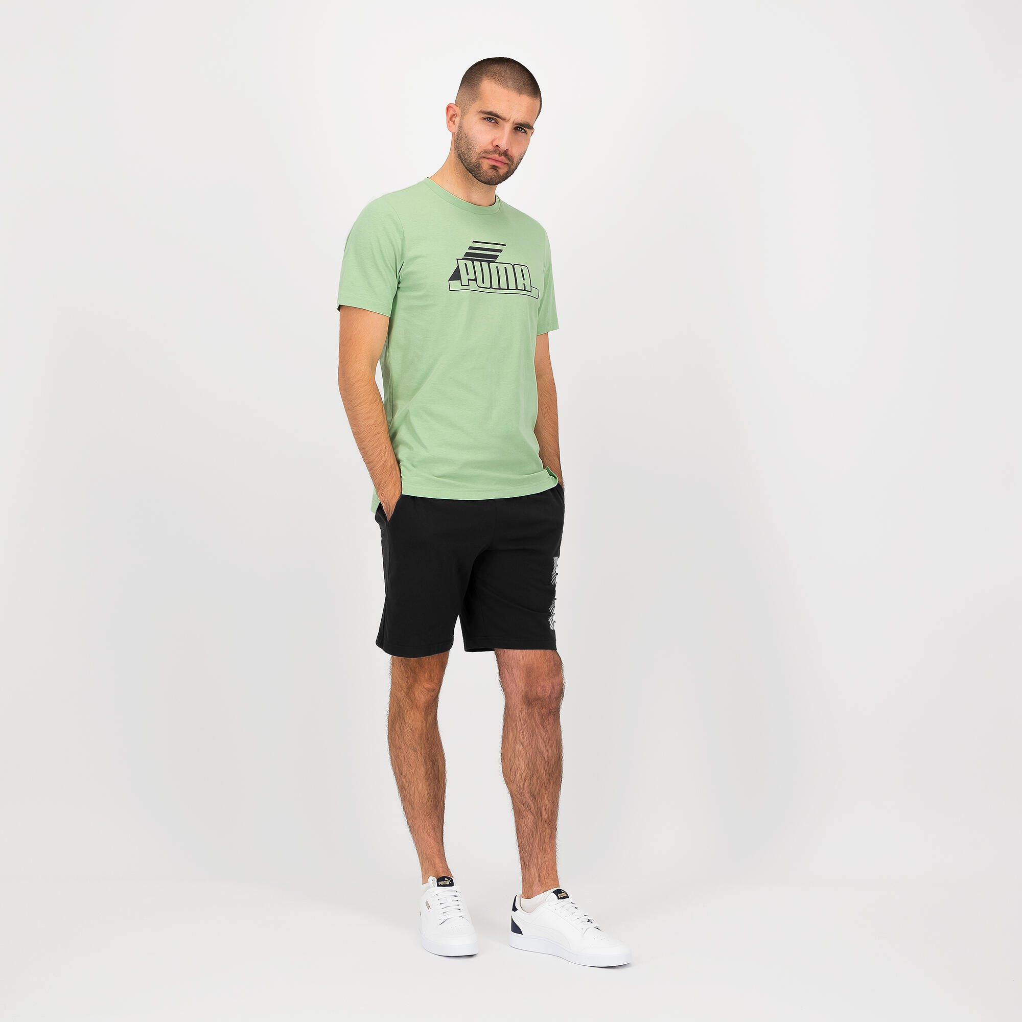 T-shirt PUMA fitness manches courtes coton homme vert 3/5
