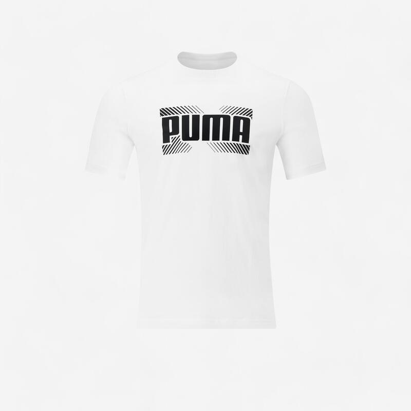 T-shirt uomo palestra Puma regular 100% cotone bianca