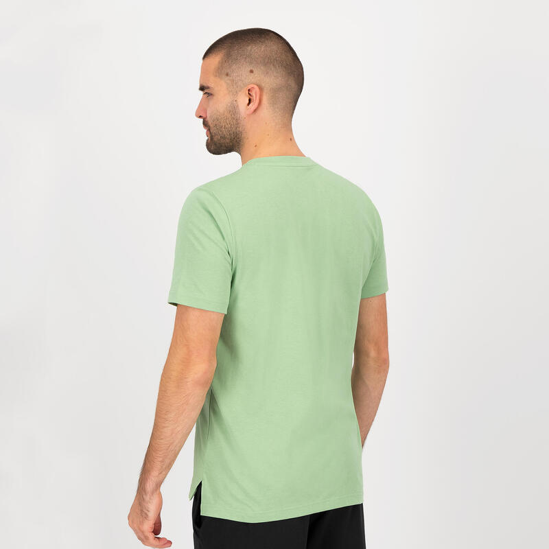 Camiseta Fitness Puma Hombre Verde Manga Corta Algodón