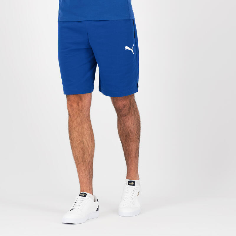 Fitness short heren katoen blauw