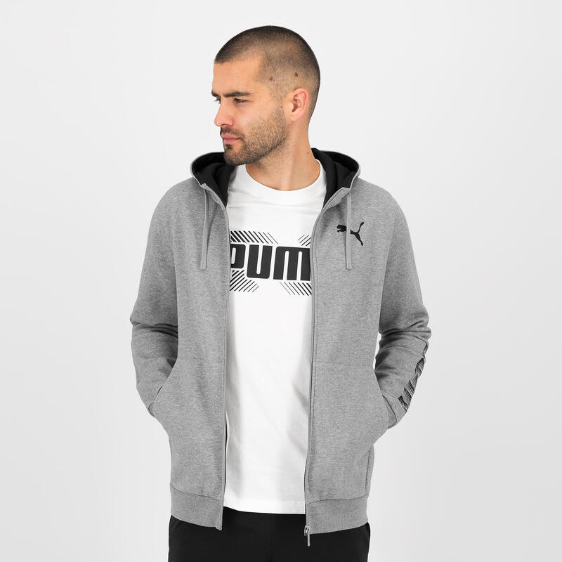 Sudadera Puma Hombre Gris Cremallera Capucha