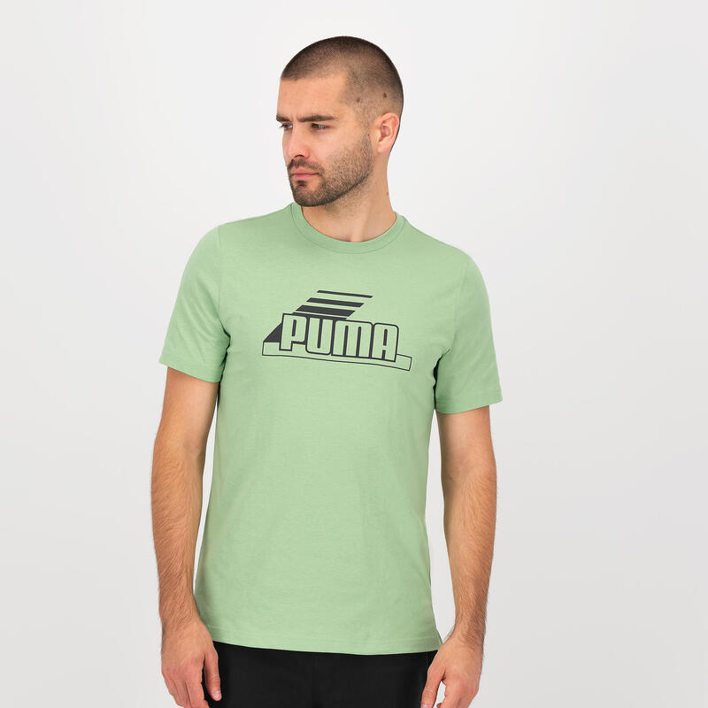 T-shirt PUMA fitness manches courtes coton homme vert