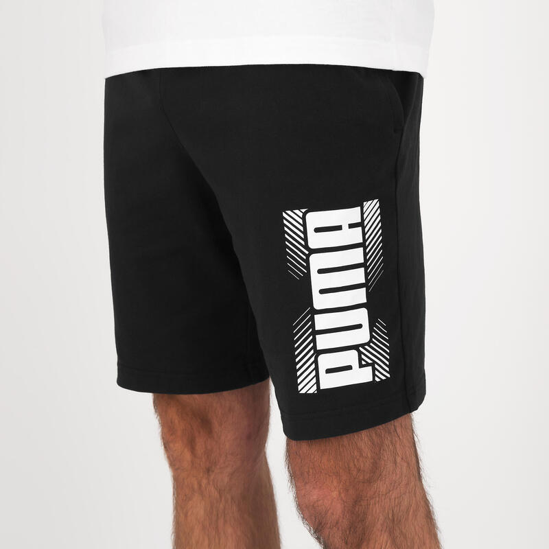 Pantaloncini uomo palestra Puma regular misto cotone neri