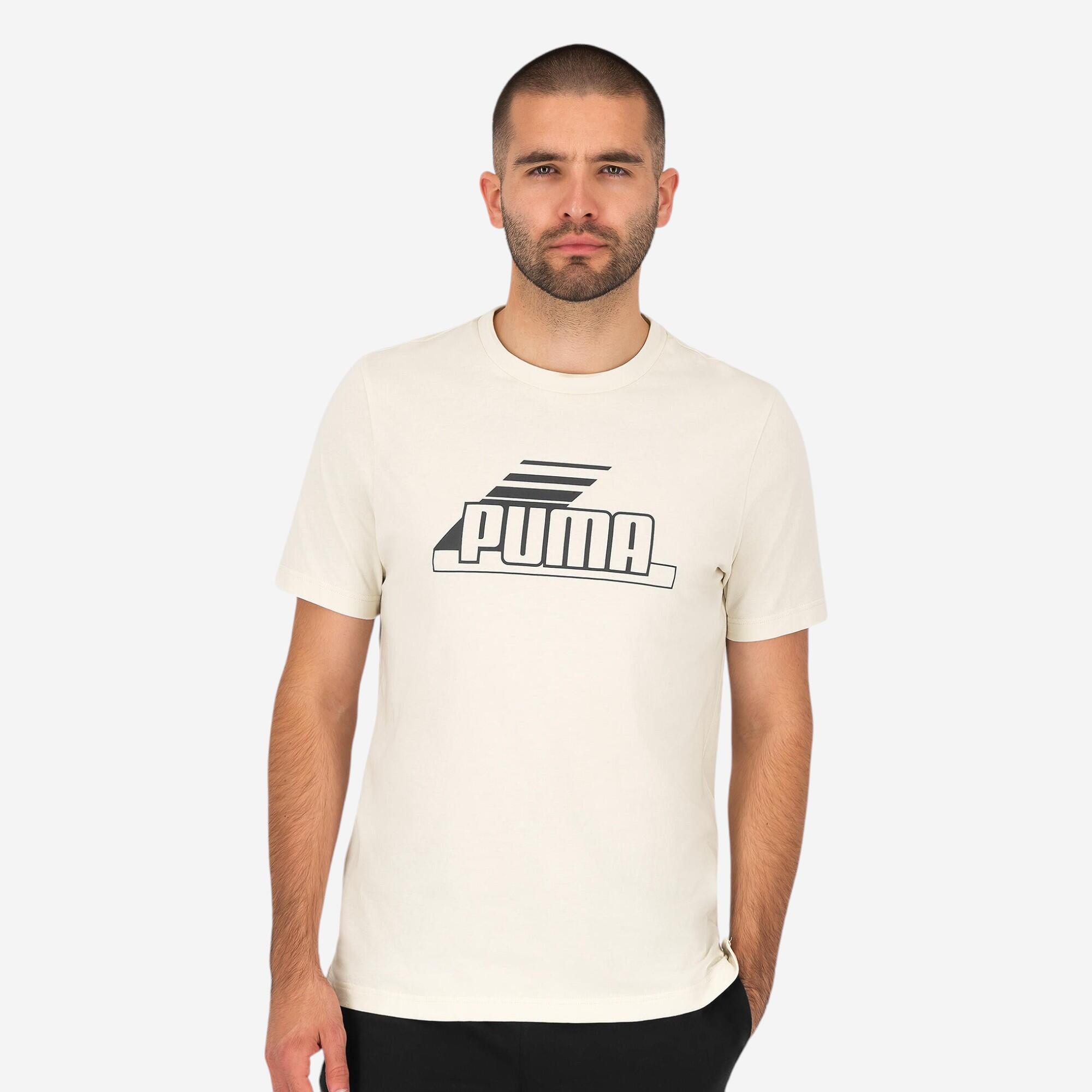 PUMA Camiseta Fitness Puma Hombre Gris Manga Corta Algodón