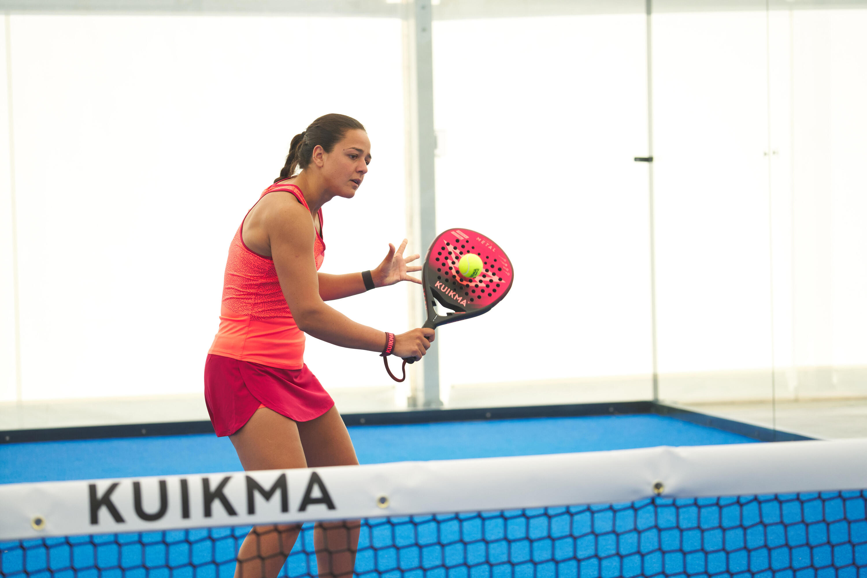 Camisola de alças de padel técnica e respirável Mulher - Kuikma Dry vermelho  9/10