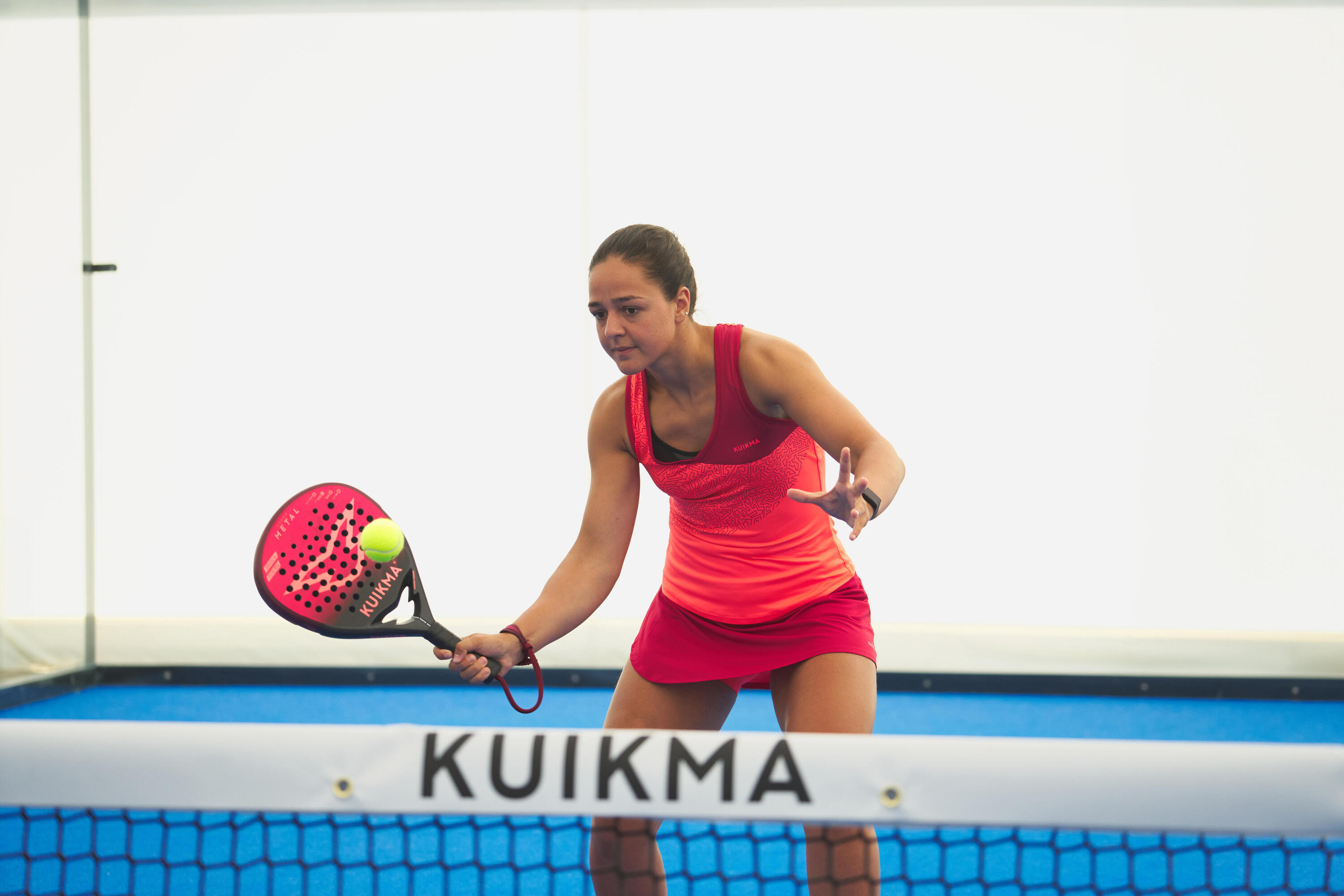 Camisola de alças de padel técnica e respirável Mulher - Kuikma Dry vermelho  8/10
