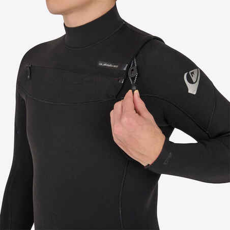 Men's surfing wetsuit 4/3 mm front zip - Session black blue