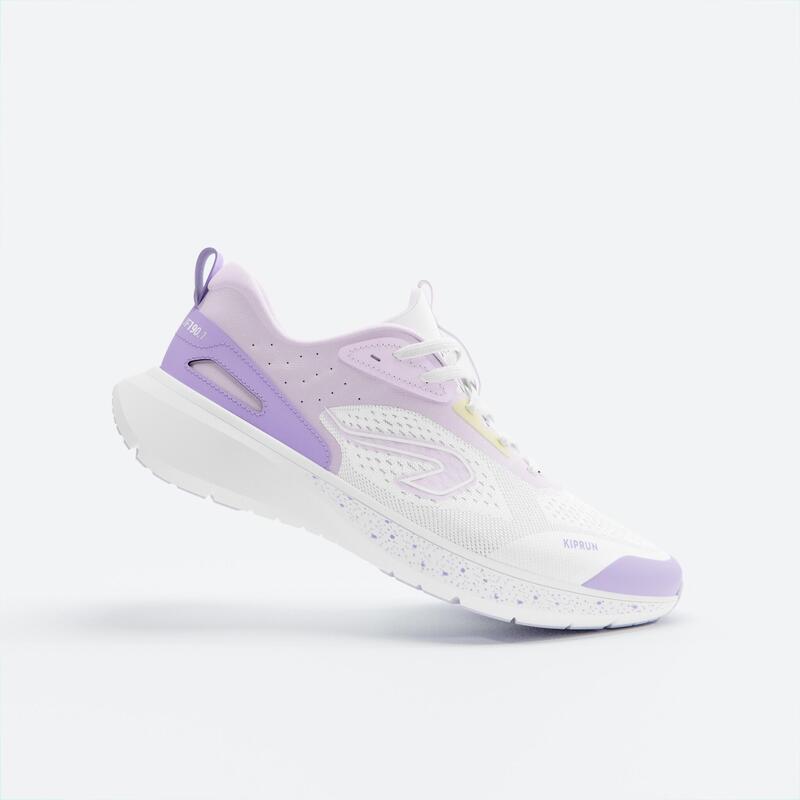 女款跑鞋 JOGFLOW 190.1－白色／紫色