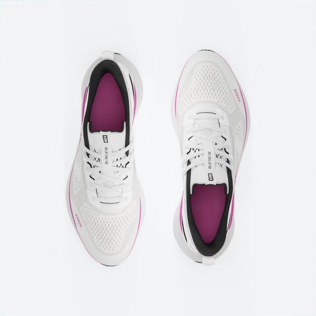 Chaussures de Running Femme, Kiprun Jogflow 190.1 Blanc Violet