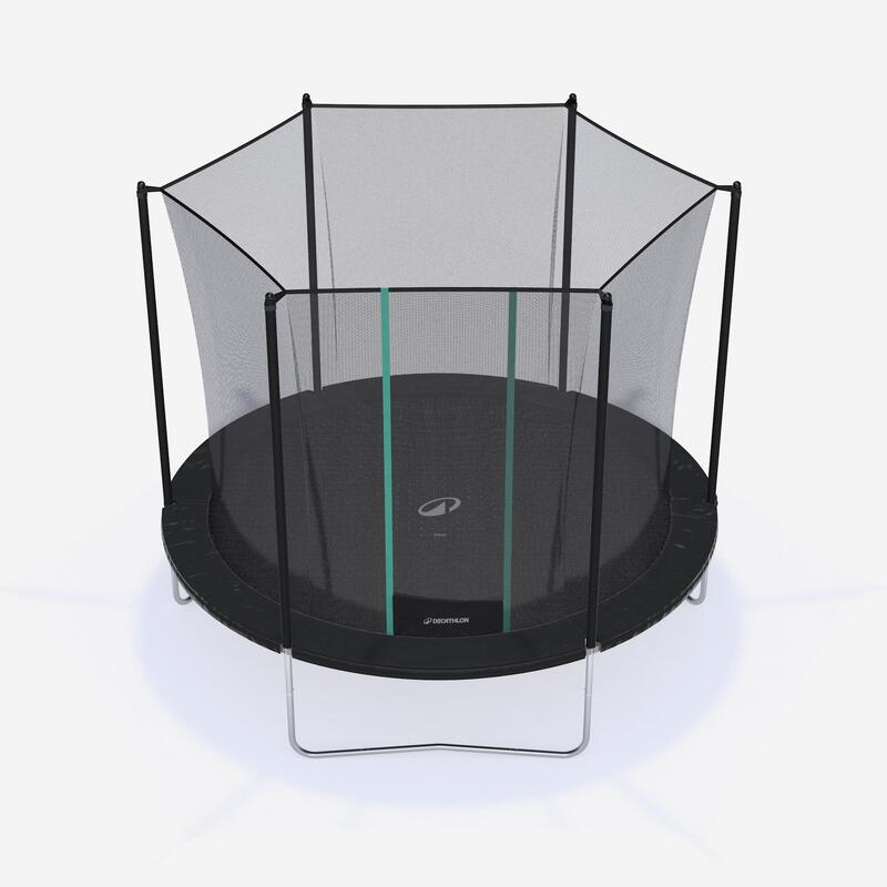 Trampolino elastico 300 con rete di protezione nero