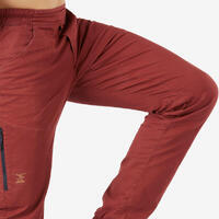 Pantalone za penjanje Vertika od organskog pamuka muške - boja cigle