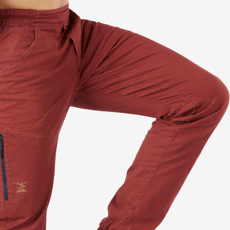 Pantalone za penjanje Vertika od organskog pamuka muške - boja cigle