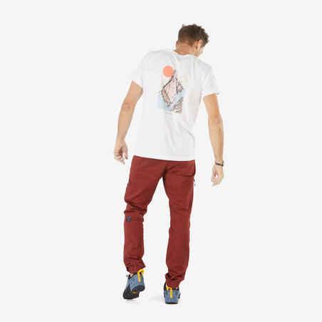 Vyriškos medvilninės laipiojimo kelnės „Vertika“, plytų spalvos