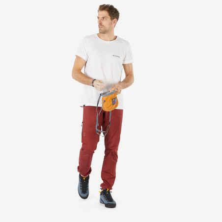 Vyriškos medvilninės laipiojimo kelnės „Vertika“, plytų spalvos