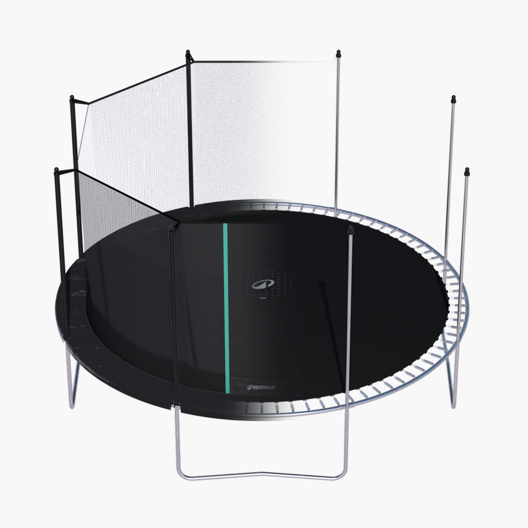 Trampolino elastico 420 con rete di protezione nero 12/42
