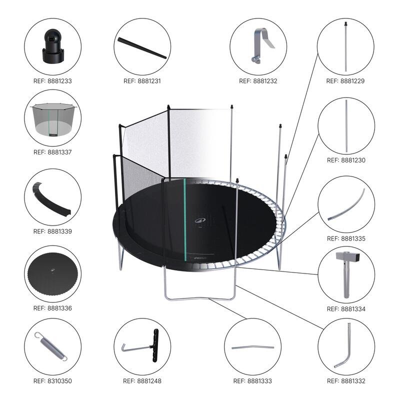 Trampolina Domyos 360 z siatką ochronną