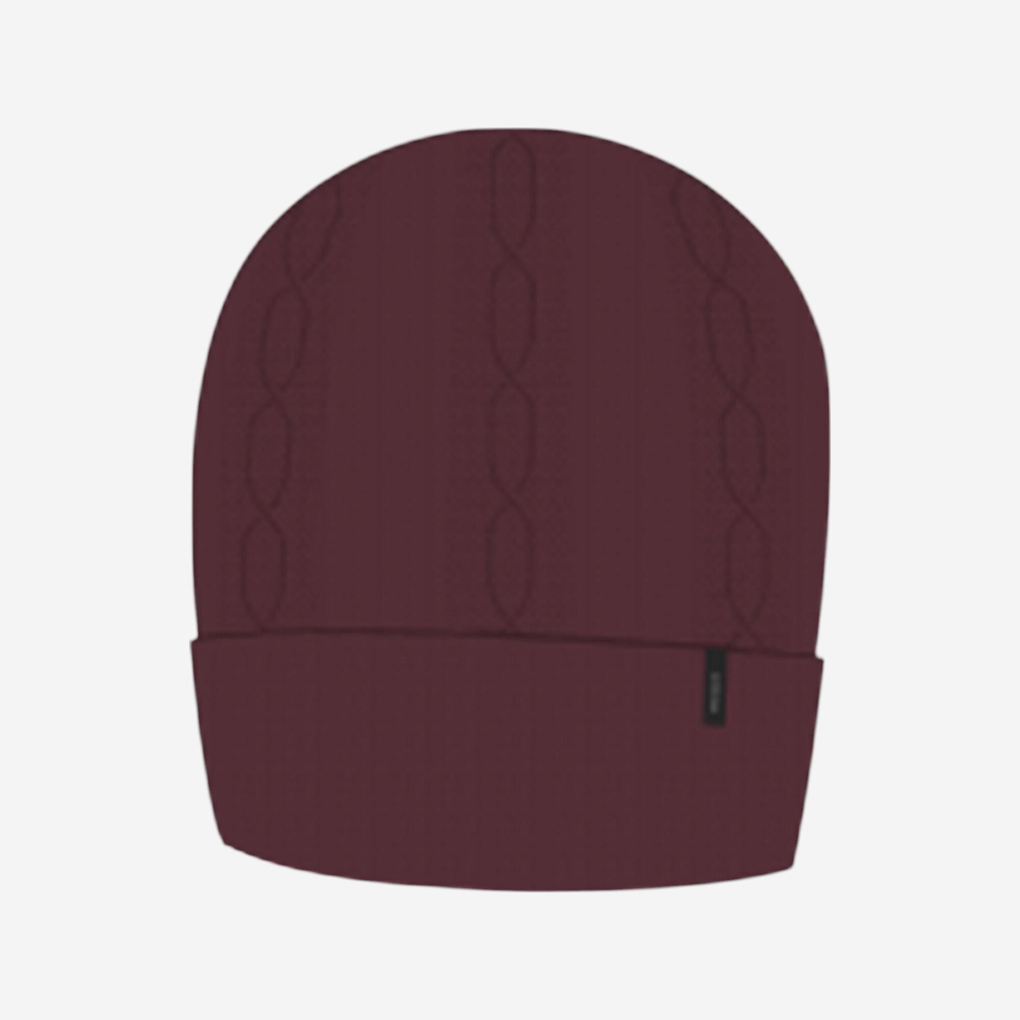 WEDZE Gorro de llana adult TORSADE 900 bordeus 