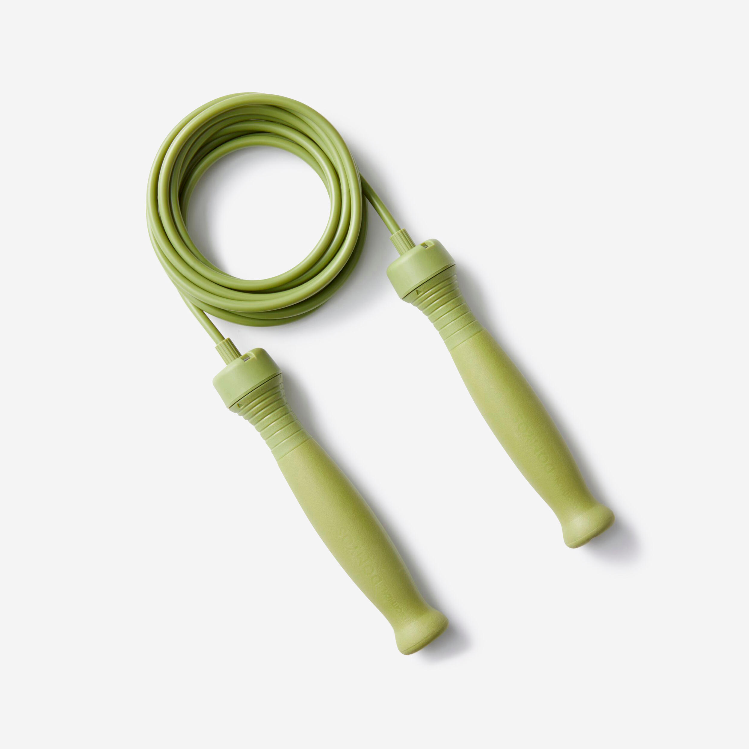 DOMYOS Jump Rope with Rubber Handles 3 m Adjustable Length - Green
