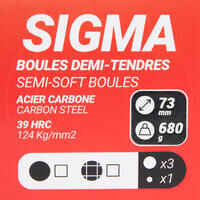 3 competition-approved half-tender boules SIGMA