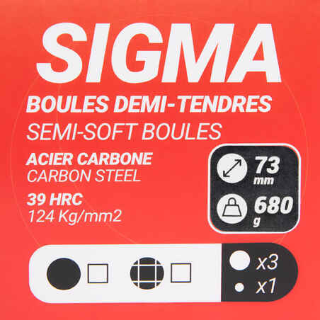 3 competition-approved half-tender boules SIGMA