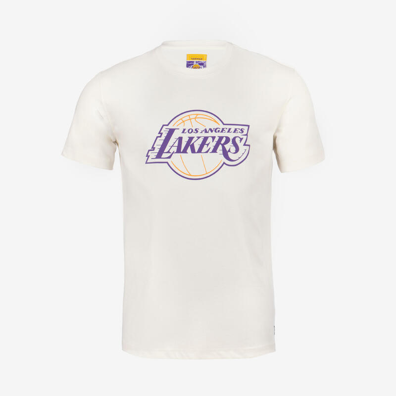 男女通用籃球 T 恤 NBA 湖人隊 900 - 白色