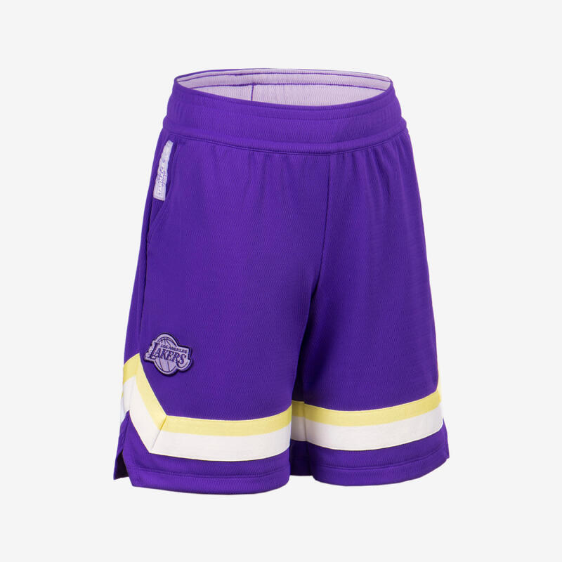 兒童籃球短褲 SH 900 NBA 湖人隊 - 紫色