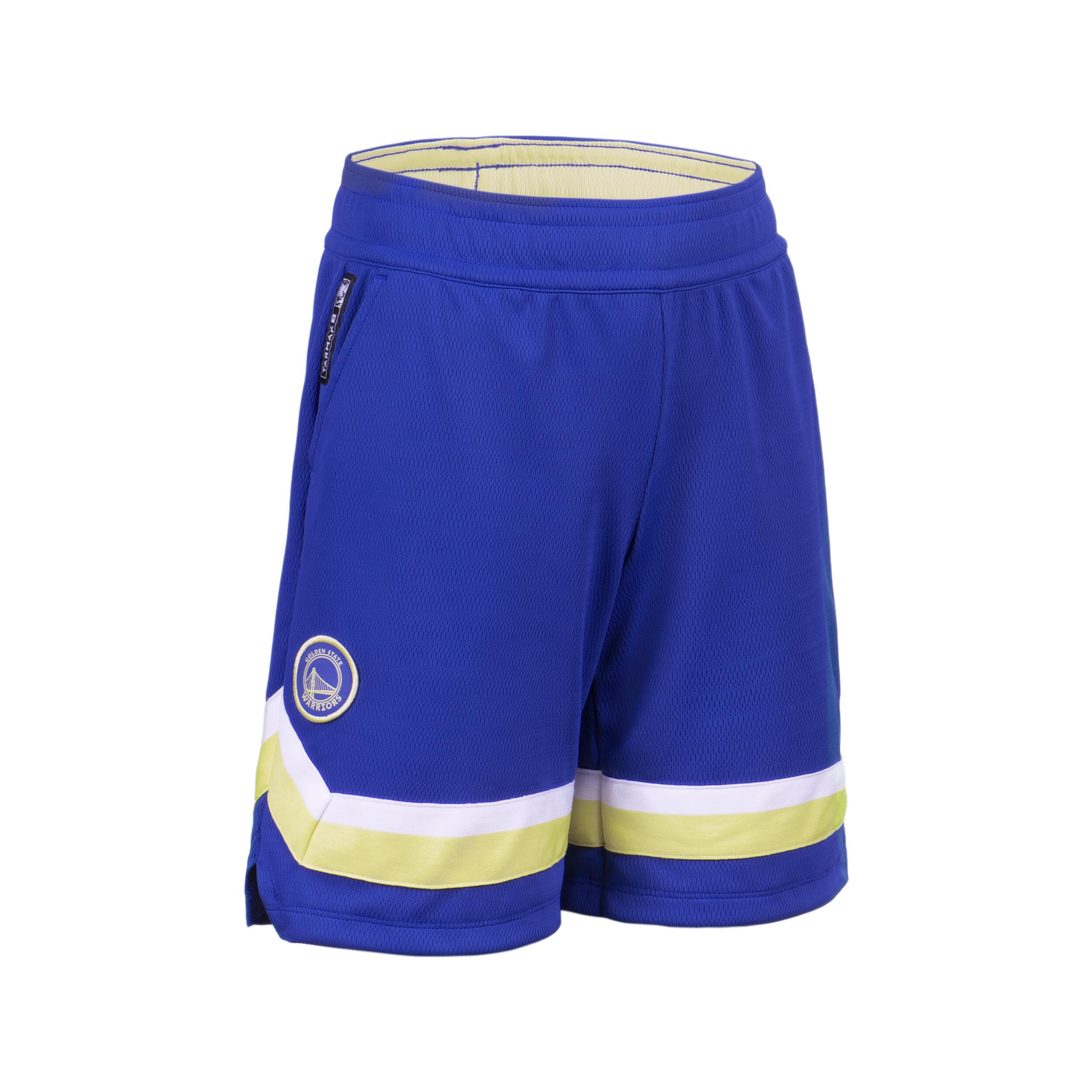 Kids' Basketball Shorts SH 900 NBA Warriors - Blue