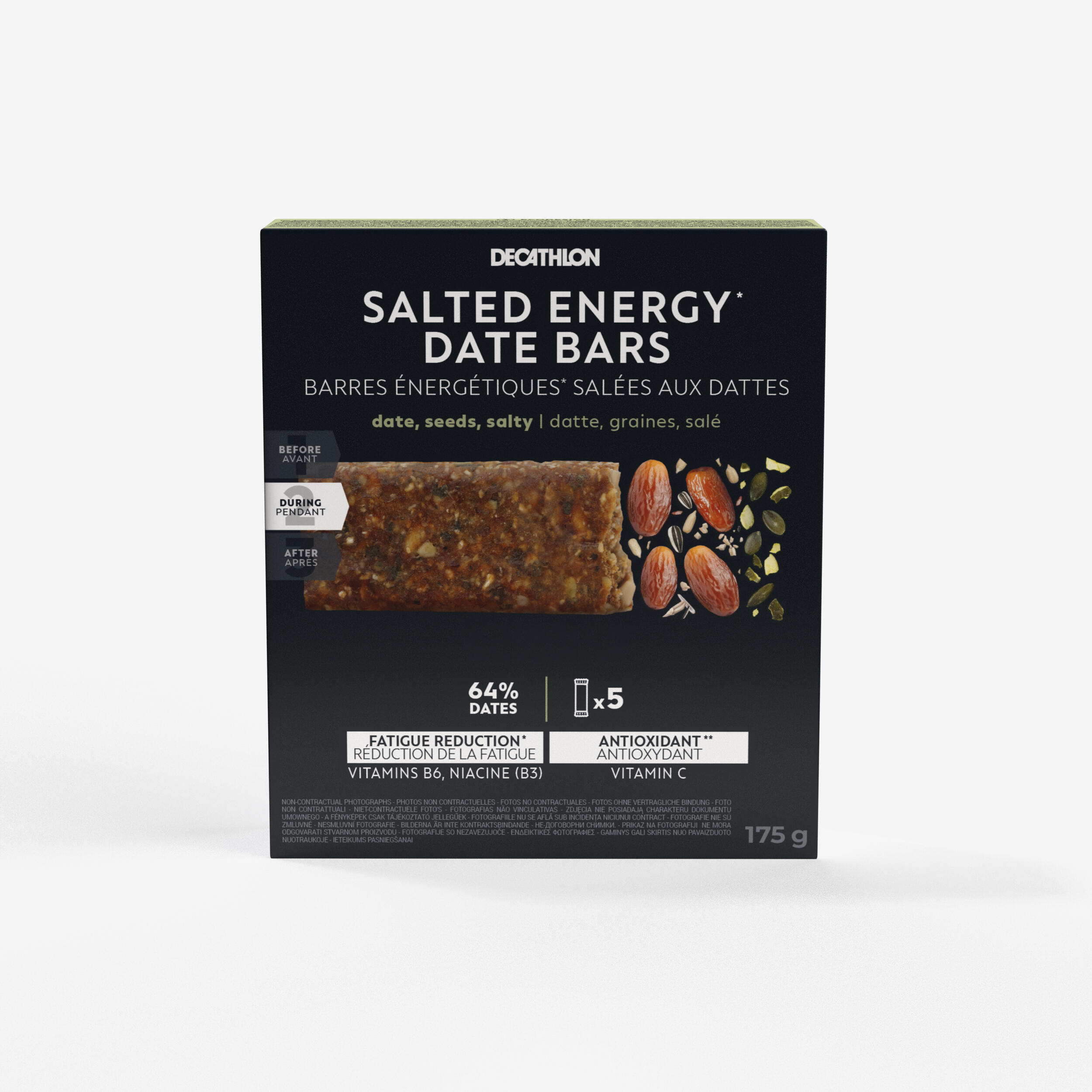 Date-flavoured savoury energy bar with seeds - 5 x 35 g 1/2