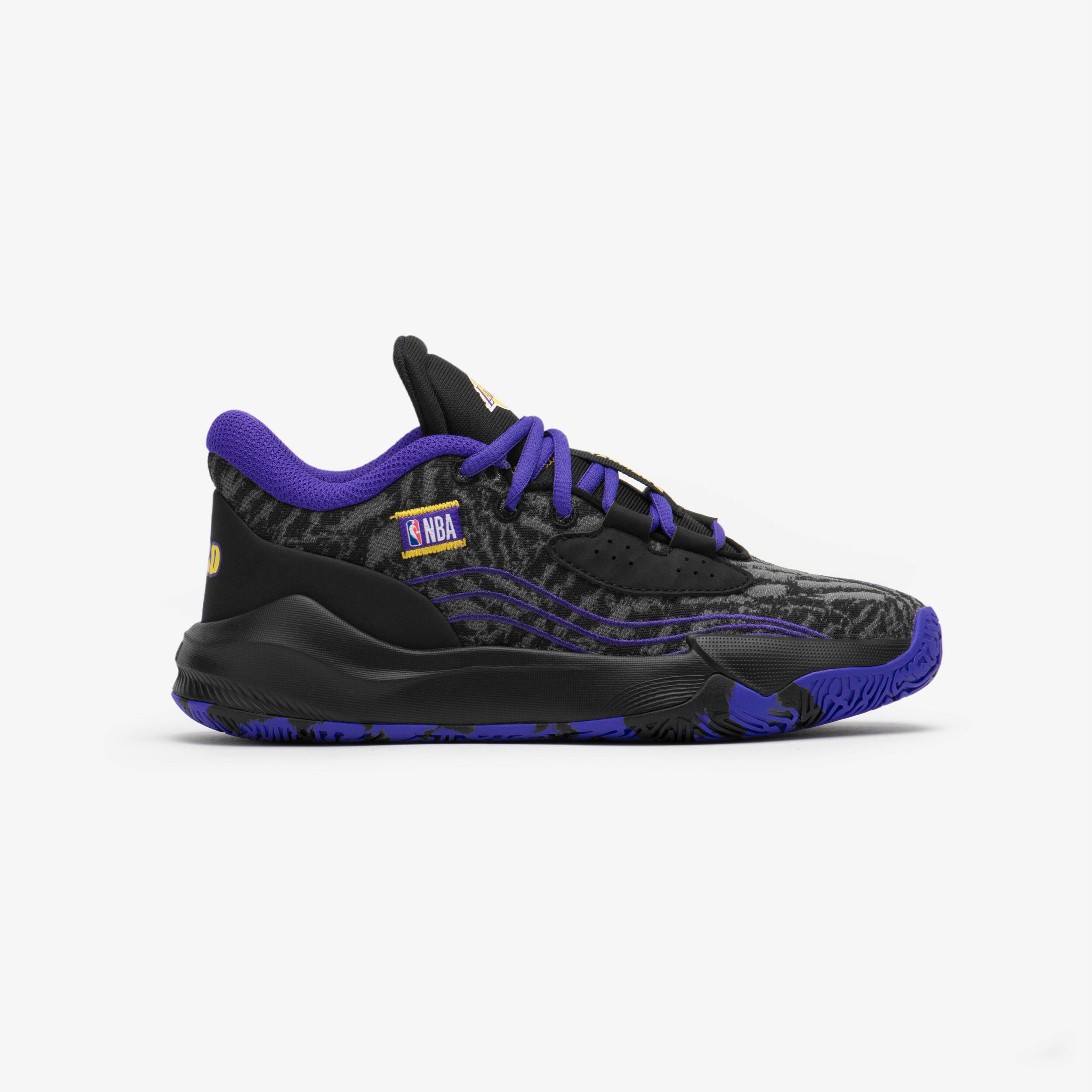 TARMAK Kids' Basketball Shoes Fast 900 Low-1 - NBA Lakers/Black