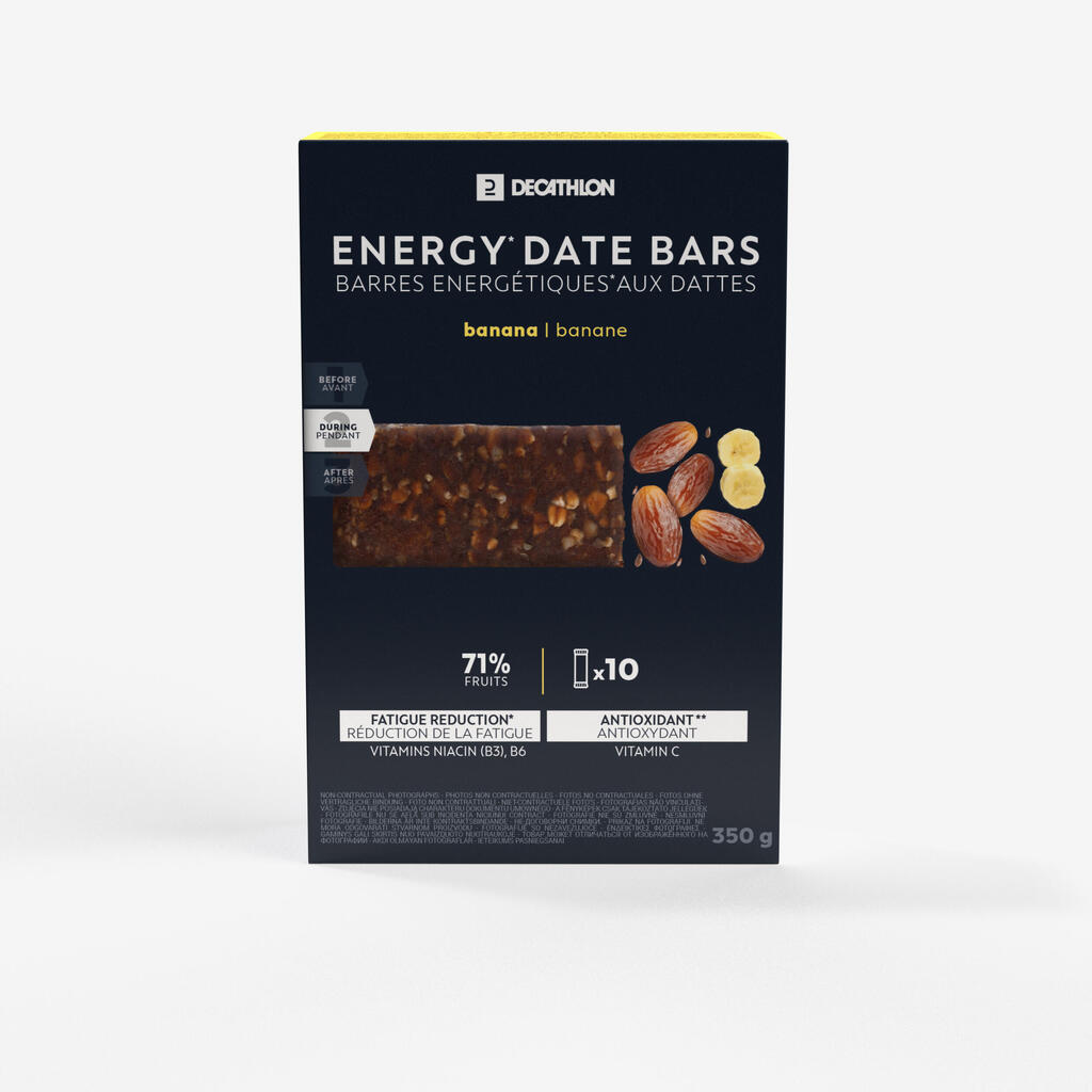 Enerģijas batoniņi, 10x35 g, ar dateļu un banānu garšu