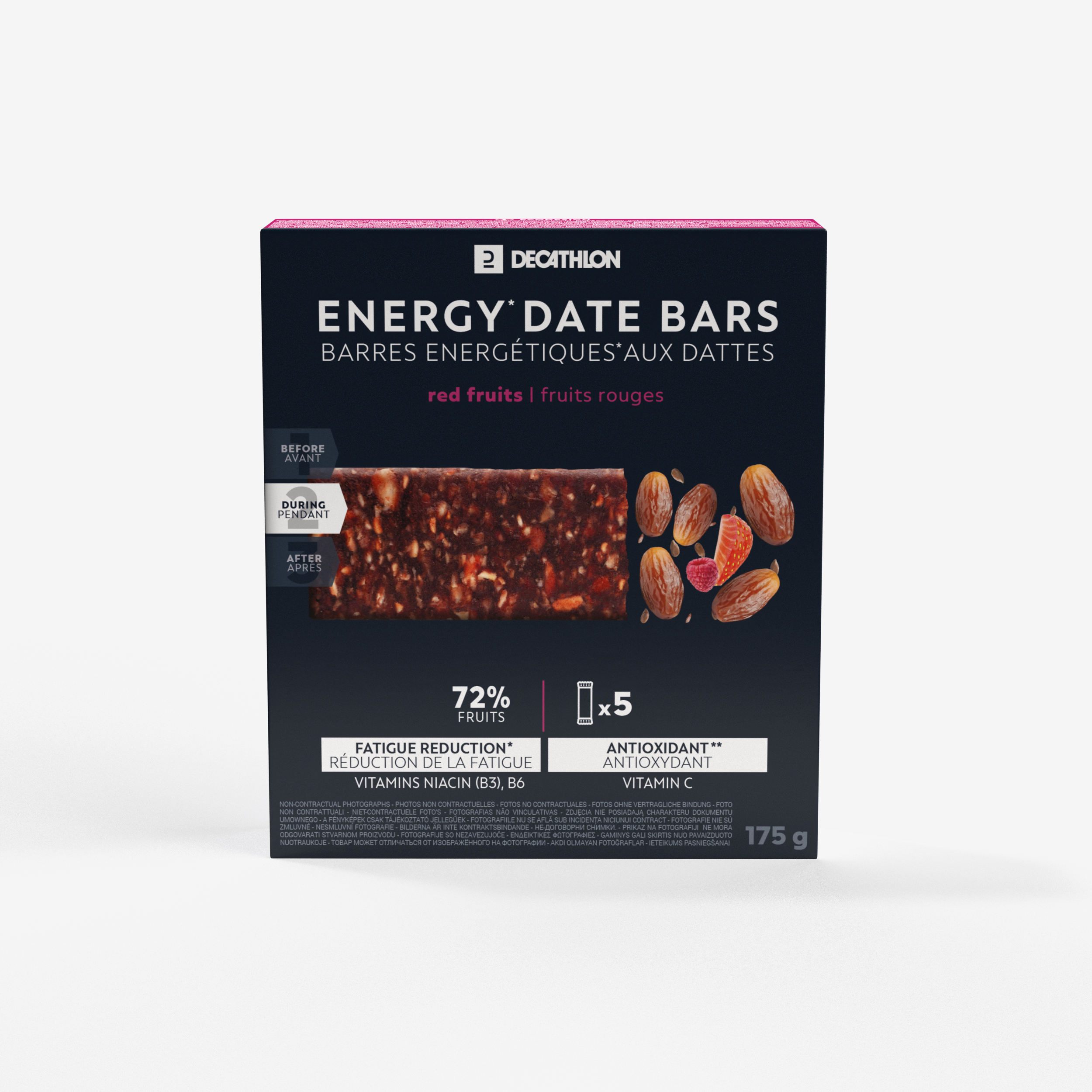 Barre énergétique aux dattes et aux fruits rouges 5x35g - Decathlon
