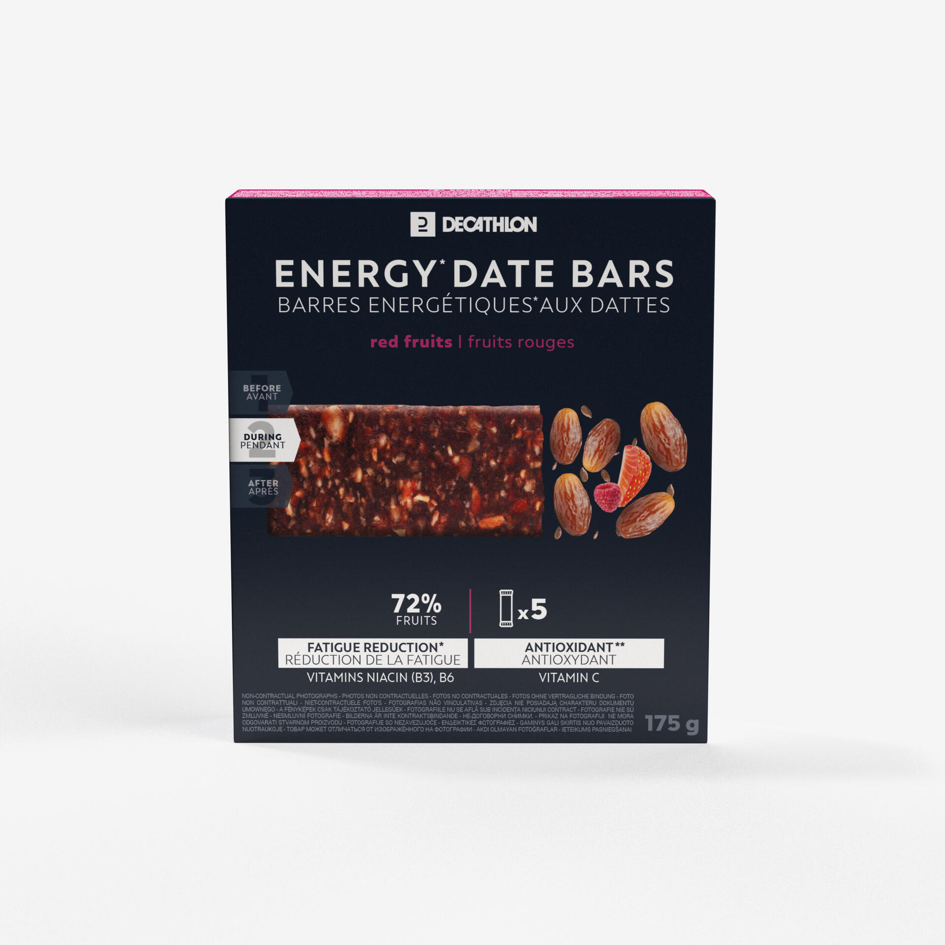 Barre énergétique dattes et fruits rouges, x5 - Equipement Multisports - Soin, hydratation et nutrition du sportif - DECATHLON-Decathlon PRO - Clubs -