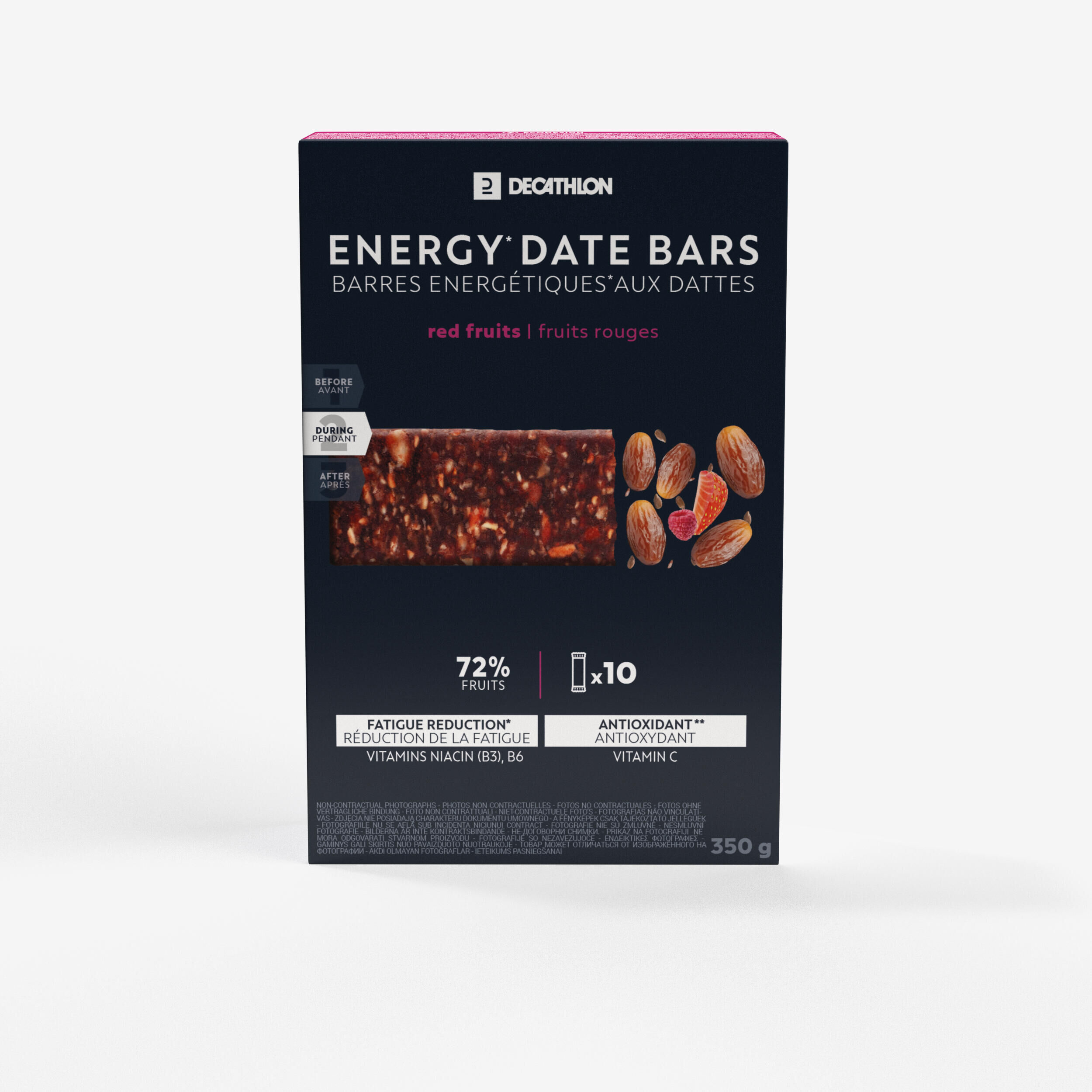 DECATHLON Date and mixed berry energy bars 10x35 gr