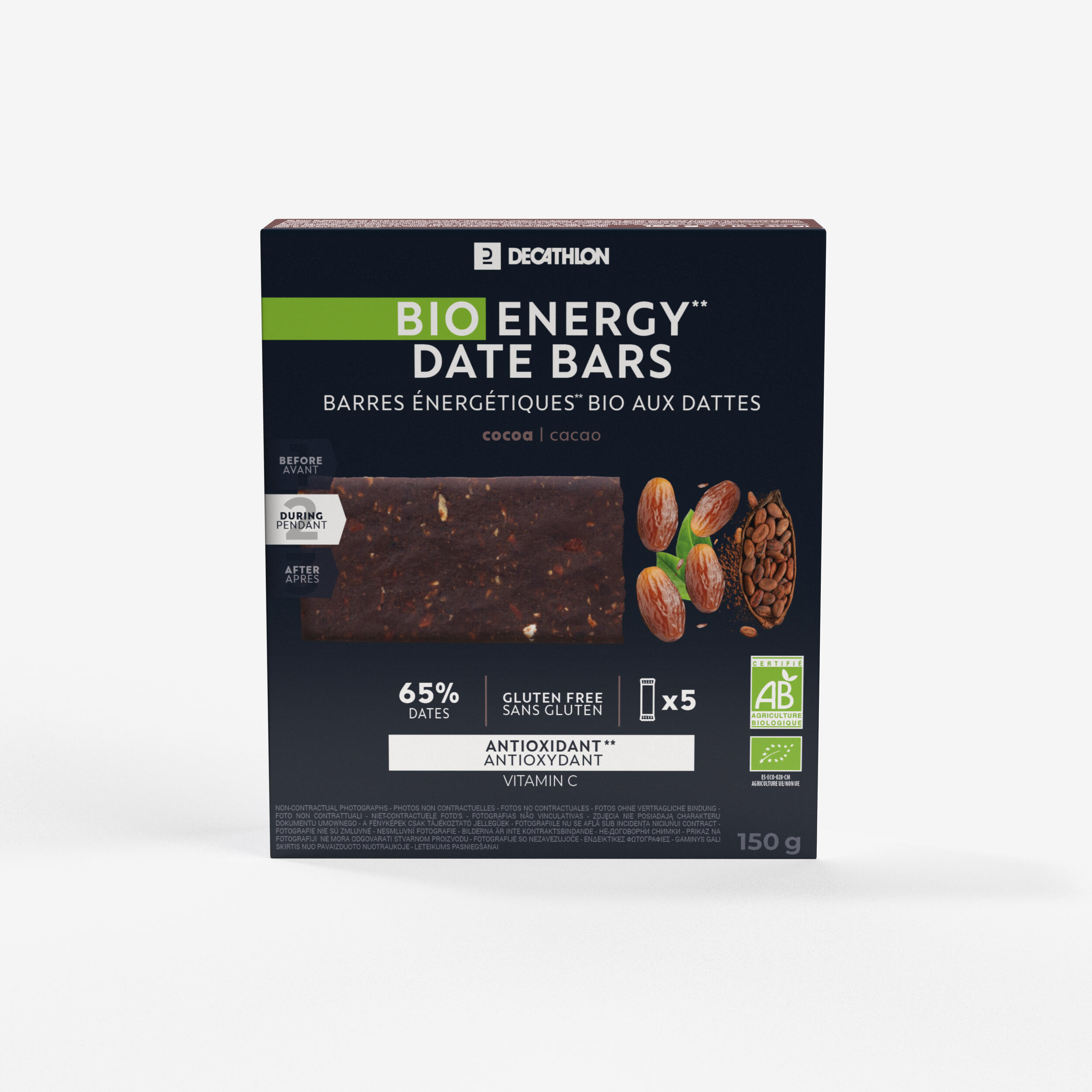 DECATHLON BARRES SPORT P&#xC2;TE DE DATTES CACAO / SANS GLUTEN -